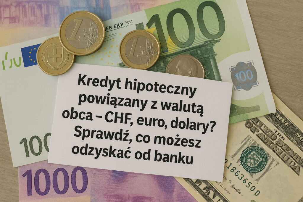Grafika do artykułu o odzyskiwaniu pieniędzy z kredytów walutowych – frankowych, dolarowych i euro. Kancelaria prawna Gdynia.